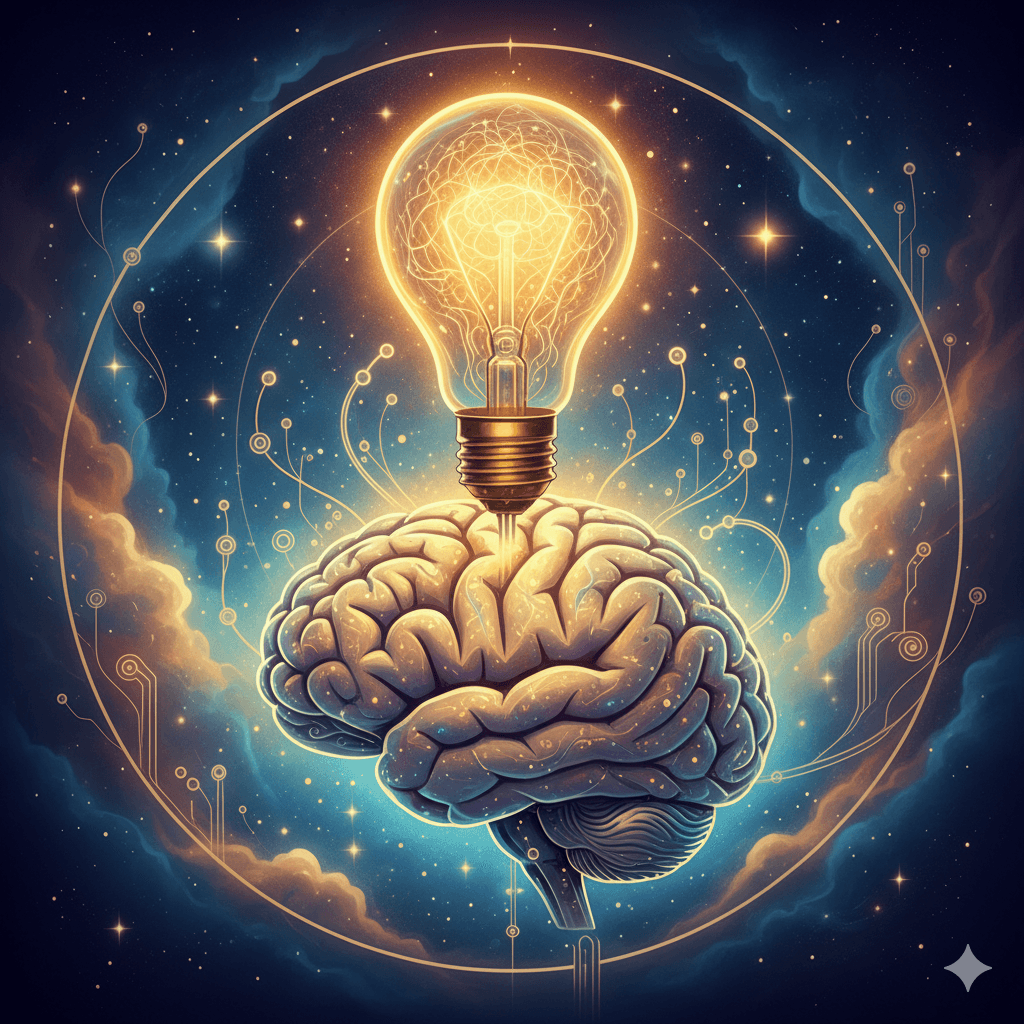 Glowing AI Brain Illustration